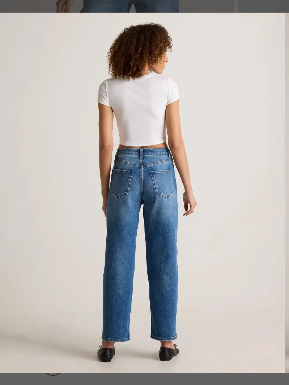 Quince NWT Bella Barrel Stretch Jeans Atlantic Blue Size 28 - Picture 7 of 15
